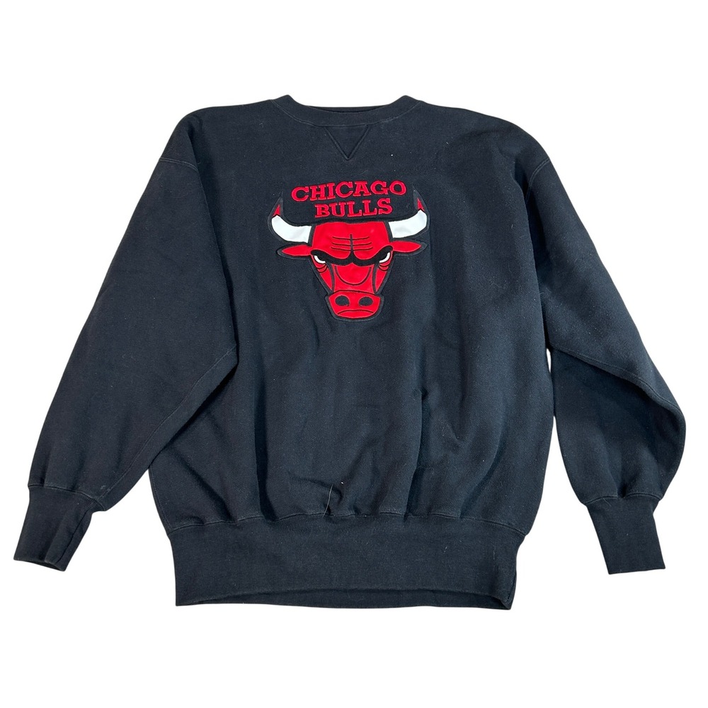Vintage Chicago Bulls Sweatshirt Black Brandon Sportswear Crewneck NBA Large